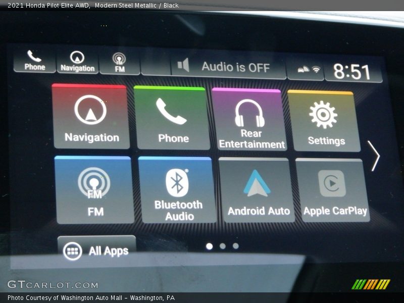 Modern Steel Metallic / Black 2021 Honda Pilot Elite AWD