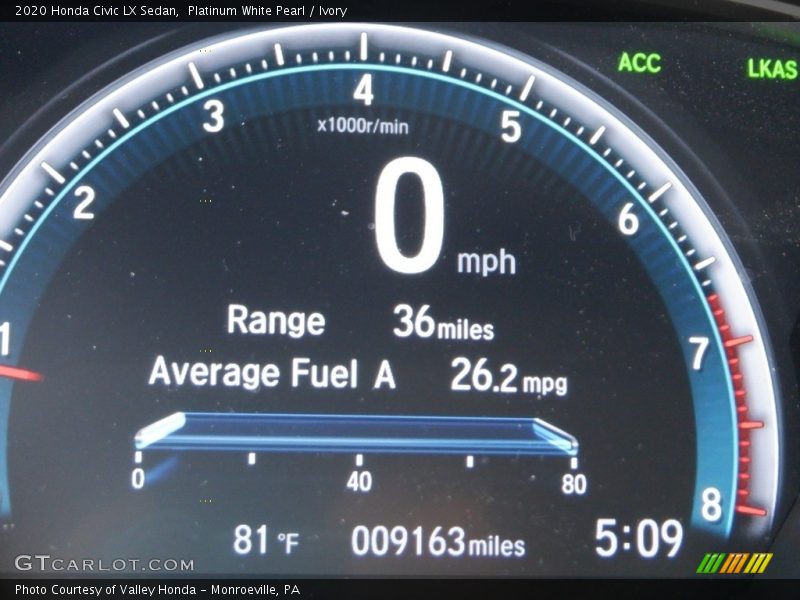 Platinum White Pearl / Ivory 2020 Honda Civic LX Sedan