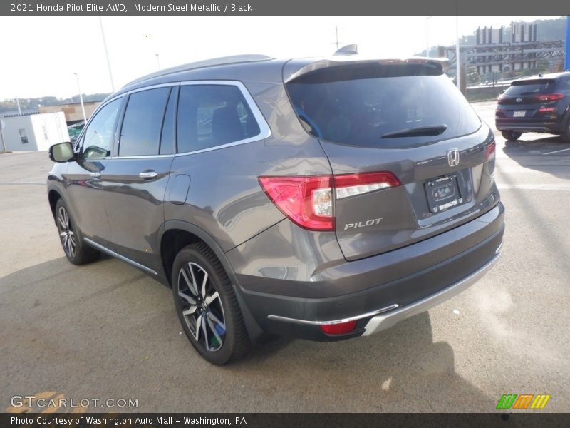 Modern Steel Metallic / Black 2021 Honda Pilot Elite AWD