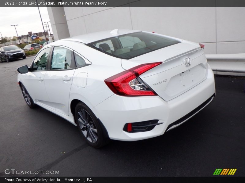 Platinum White Pearl / Ivory 2021 Honda Civic EX Sedan