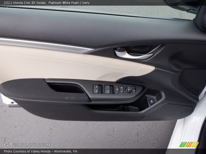 Platinum White Pearl / Ivory 2021 Honda Civic EX Sedan