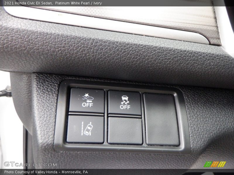 Platinum White Pearl / Ivory 2021 Honda Civic EX Sedan