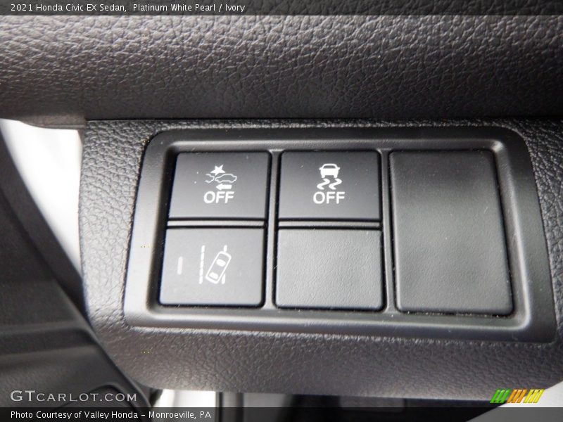 Platinum White Pearl / Ivory 2021 Honda Civic EX Sedan
