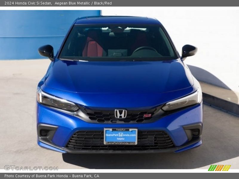 Aegean Blue Metallic / Black/Red 2024 Honda Civic Si Sedan