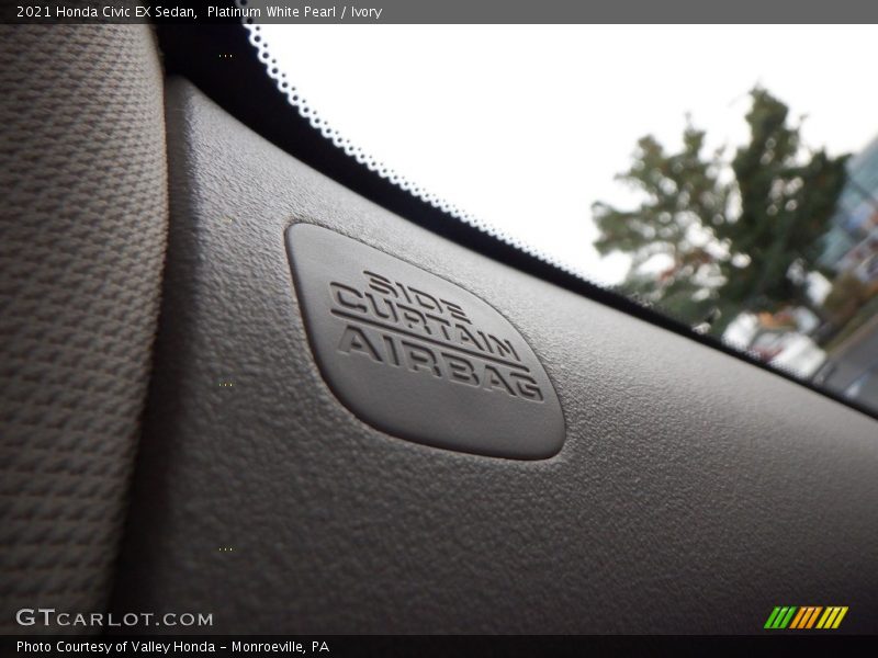 Platinum White Pearl / Ivory 2021 Honda Civic EX Sedan