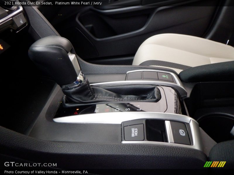 Platinum White Pearl / Ivory 2021 Honda Civic EX Sedan