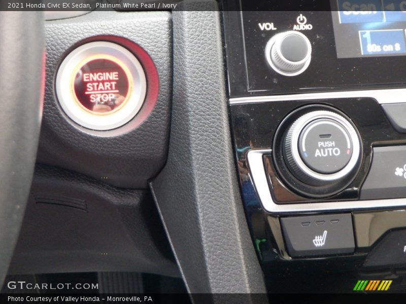 Platinum White Pearl / Ivory 2021 Honda Civic EX Sedan