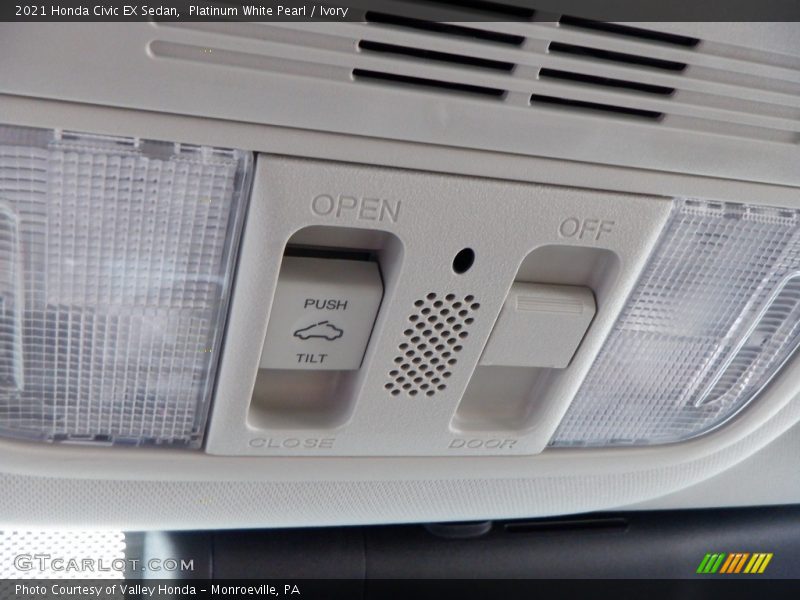 Platinum White Pearl / Ivory 2021 Honda Civic EX Sedan