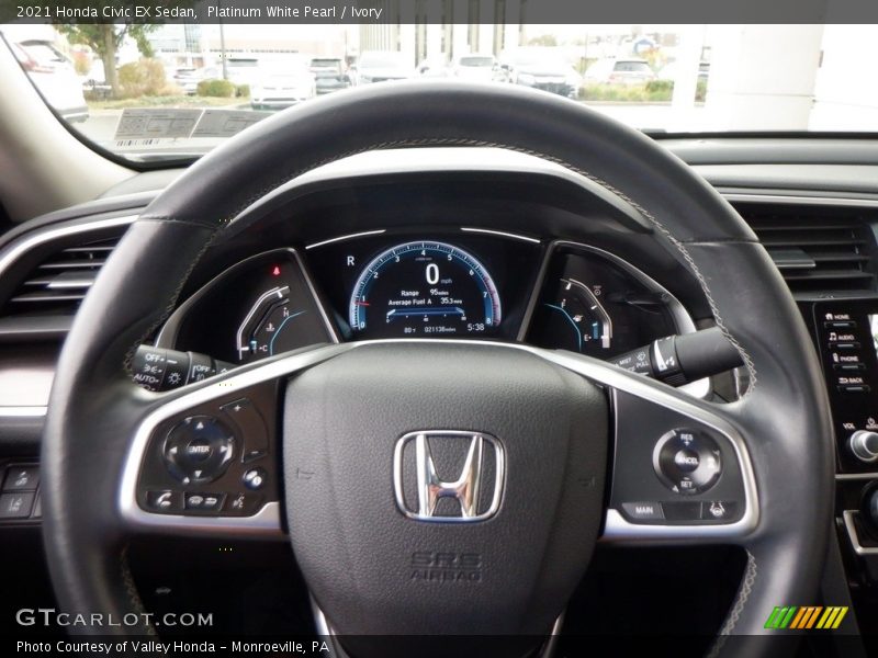 Platinum White Pearl / Ivory 2021 Honda Civic EX Sedan