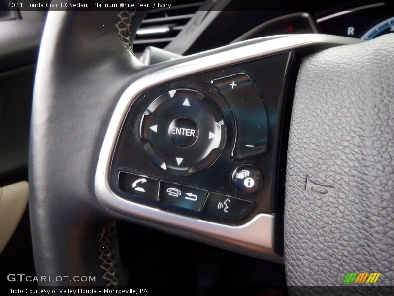 Platinum White Pearl / Ivory 2021 Honda Civic EX Sedan