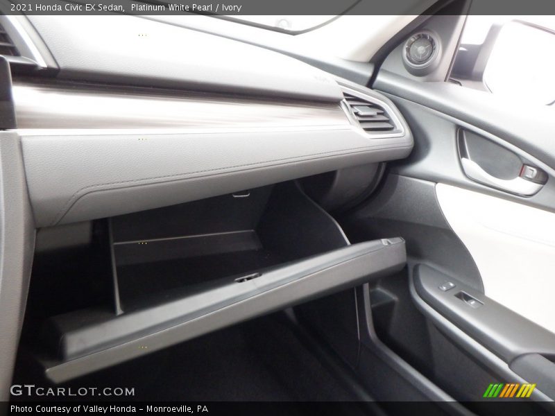 Platinum White Pearl / Ivory 2021 Honda Civic EX Sedan