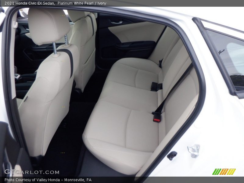 Platinum White Pearl / Ivory 2021 Honda Civic EX Sedan