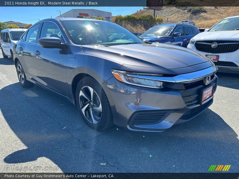 Modern Steel Metallic / Black 2021 Honda Insight EX