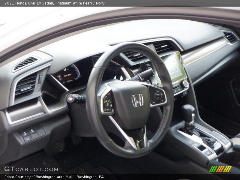 Platinum White Pearl / Ivory 2021 Honda Civic EX Sedan