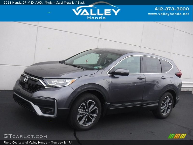 Modern Steel Metallic / Black 2021 Honda CR-V EX AWD