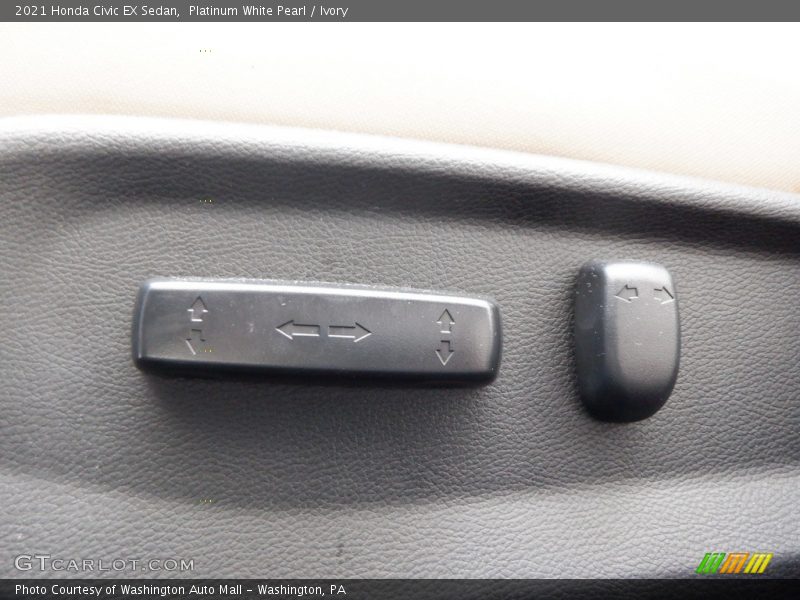 Platinum White Pearl / Ivory 2021 Honda Civic EX Sedan
