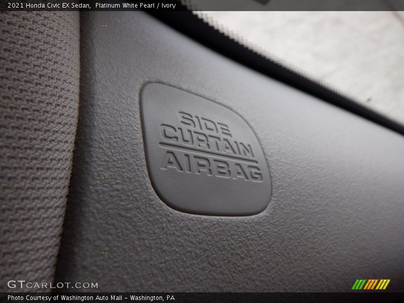 Platinum White Pearl / Ivory 2021 Honda Civic EX Sedan