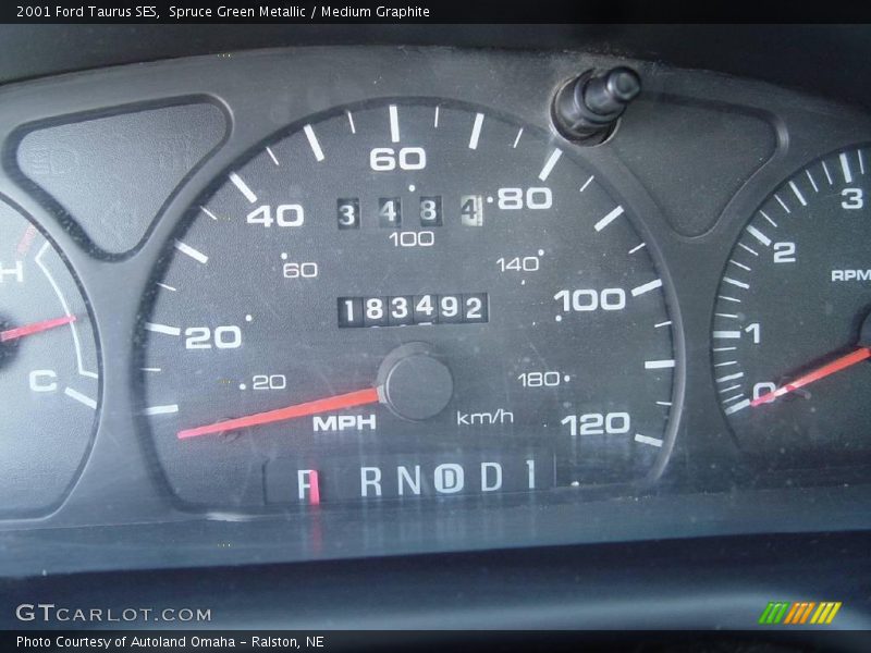 Spruce Green Metallic / Medium Graphite 2001 Ford Taurus SES