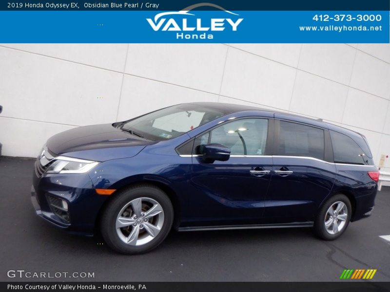 Obsidian Blue Pearl / Gray 2019 Honda Odyssey EX