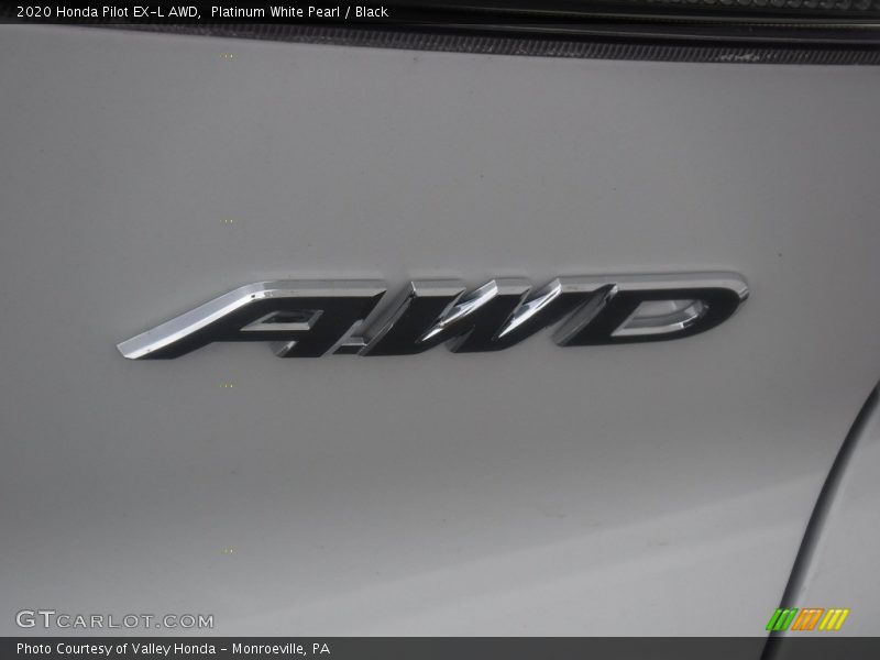 Platinum White Pearl / Black 2020 Honda Pilot EX-L AWD