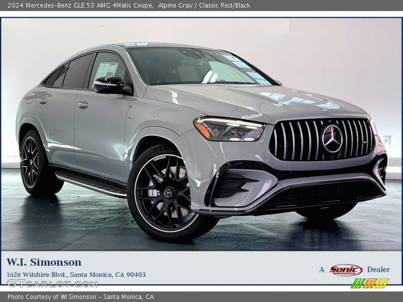 Alpine Gray / Classic Red/Black 2024 Mercedes-Benz GLE 53 AMG 4Matic Coupe