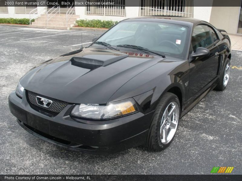 Black / Black Charcoal Leather 2003 Ford Mustang GT Coupe
