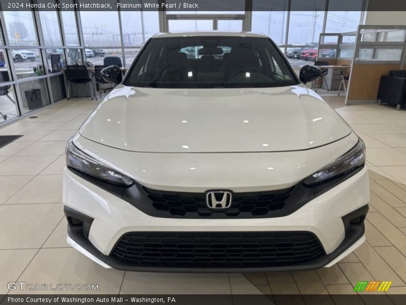 Platinum White Pearl / Black 2024 Honda Civic Sport Hatchback