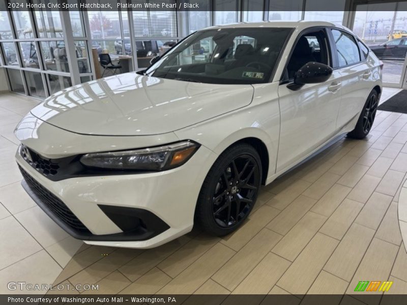 Platinum White Pearl / Black 2024 Honda Civic Sport Hatchback