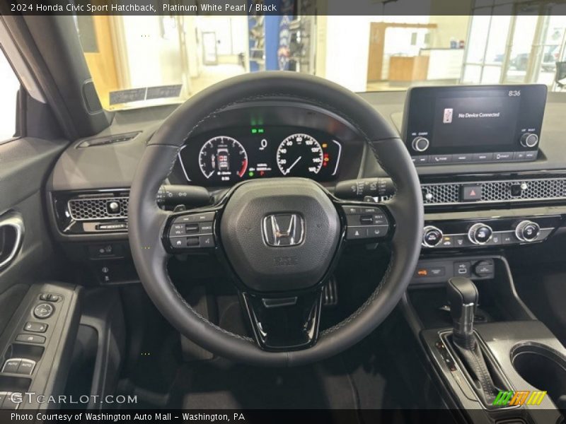 Platinum White Pearl / Black 2024 Honda Civic Sport Hatchback