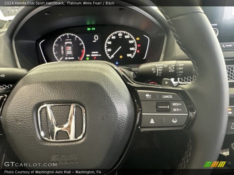 Platinum White Pearl / Black 2024 Honda Civic Sport Hatchback