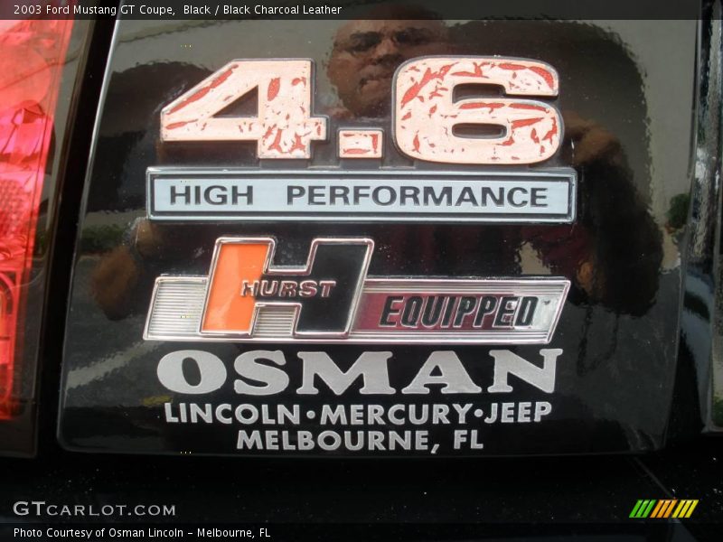 Black / Black Charcoal Leather 2003 Ford Mustang GT Coupe