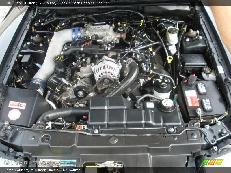 Black / Black Charcoal Leather 2003 Ford Mustang GT Coupe