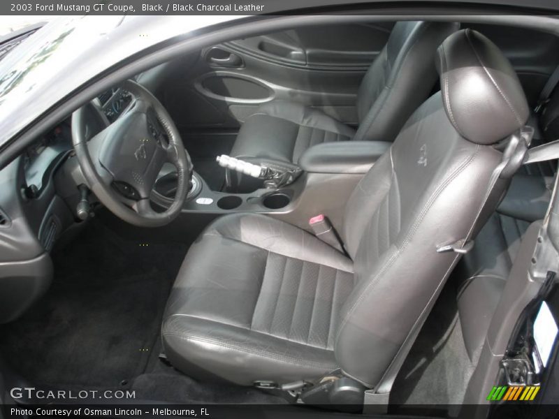 Black / Black Charcoal Leather 2003 Ford Mustang GT Coupe