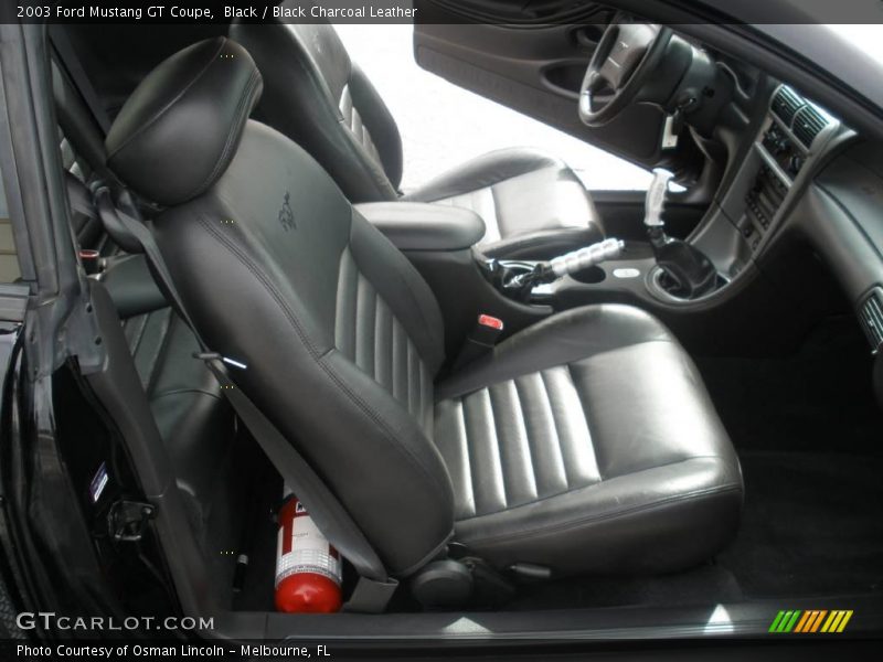 Black / Black Charcoal Leather 2003 Ford Mustang GT Coupe
