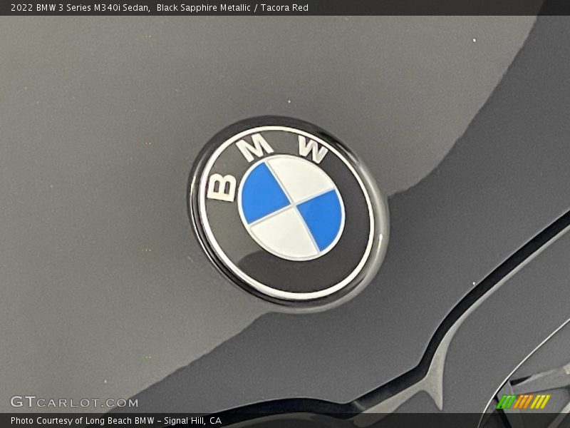 Black Sapphire Metallic / Tacora Red 2022 BMW 3 Series M340i Sedan
