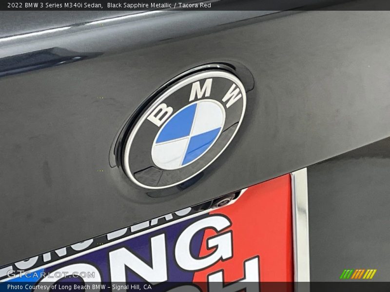 Black Sapphire Metallic / Tacora Red 2022 BMW 3 Series M340i Sedan