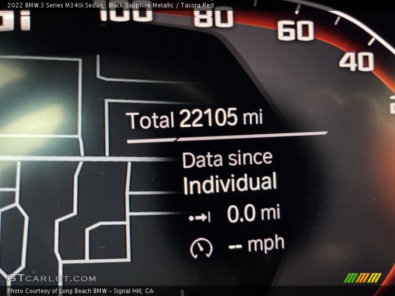 Black Sapphire Metallic / Tacora Red 2022 BMW 3 Series M340i Sedan