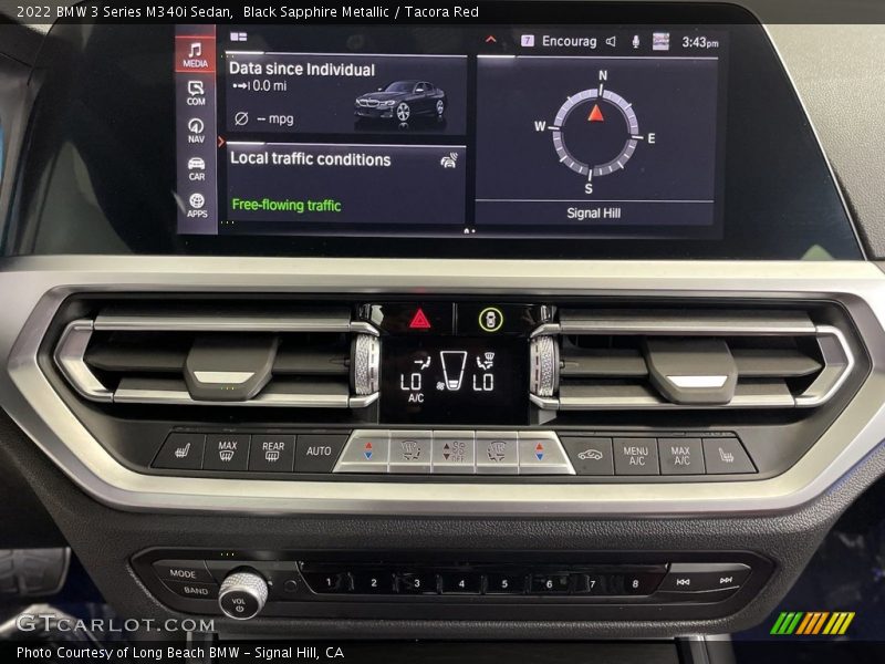 Black Sapphire Metallic / Tacora Red 2022 BMW 3 Series M340i Sedan