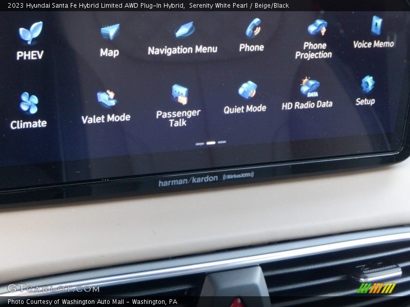 Serenity White Pearl / Beige/Black 2023 Hyundai Santa Fe Hybrid Limited AWD Plug-In Hybrid