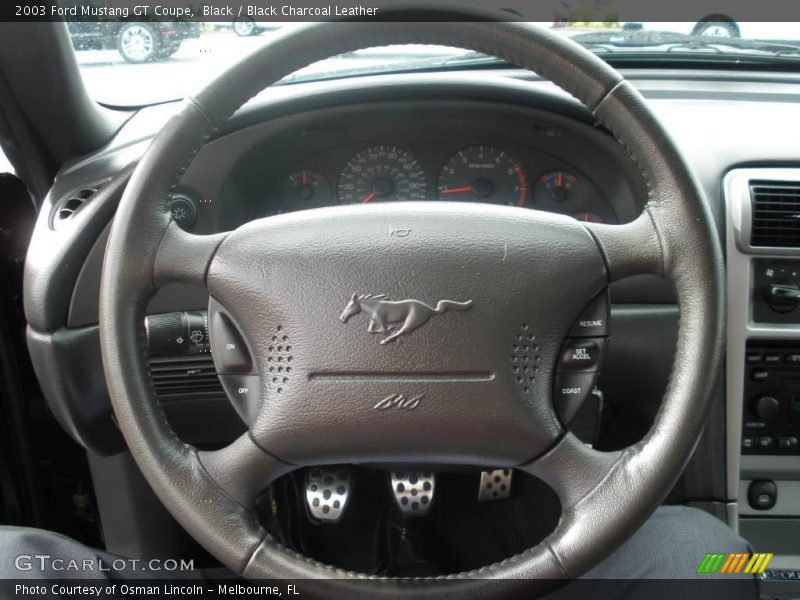 Black / Black Charcoal Leather 2003 Ford Mustang GT Coupe