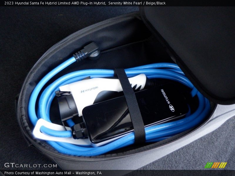 Serenity White Pearl / Beige/Black 2023 Hyundai Santa Fe Hybrid Limited AWD Plug-In Hybrid