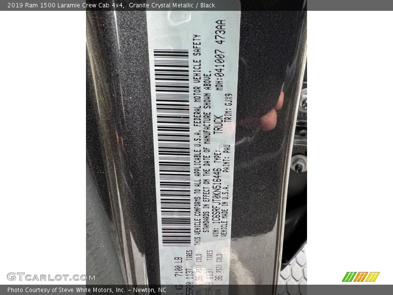 2019 1500 Laramie Crew Cab 4x4 Granite Crystal Metallic Color Code PAU