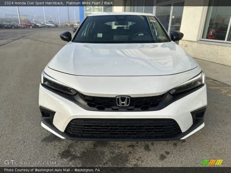 Platinum White Pearl / Black 2024 Honda Civic Sport Hatchback