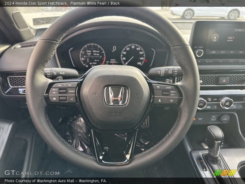 Platinum White Pearl / Black 2024 Honda Civic Sport Hatchback