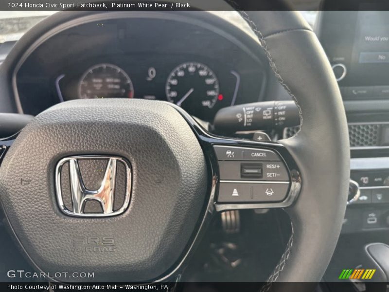 Platinum White Pearl / Black 2024 Honda Civic Sport Hatchback