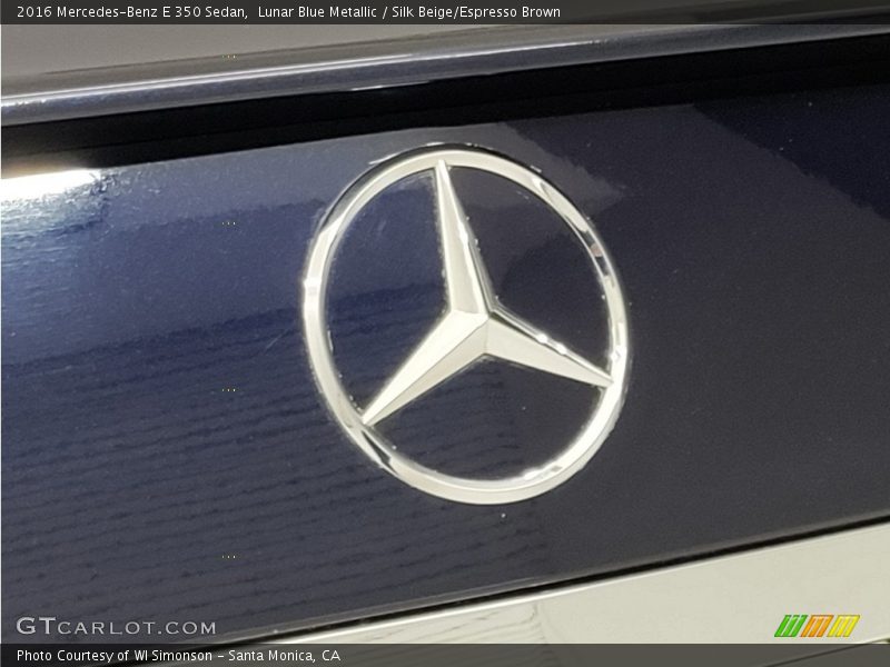 Lunar Blue Metallic / Silk Beige/Espresso Brown 2016 Mercedes-Benz E 350 Sedan
