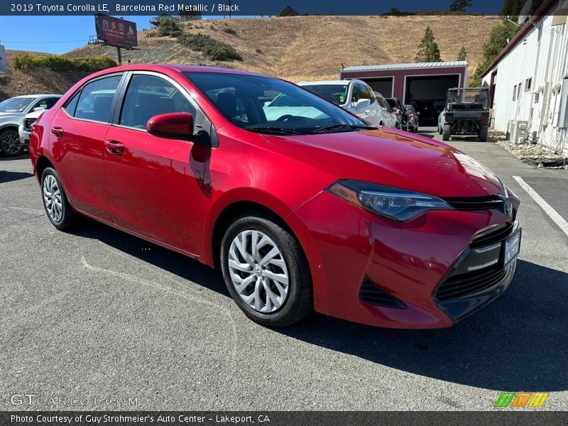 Barcelona Red Metallic / Black 2019 Toyota Corolla LE