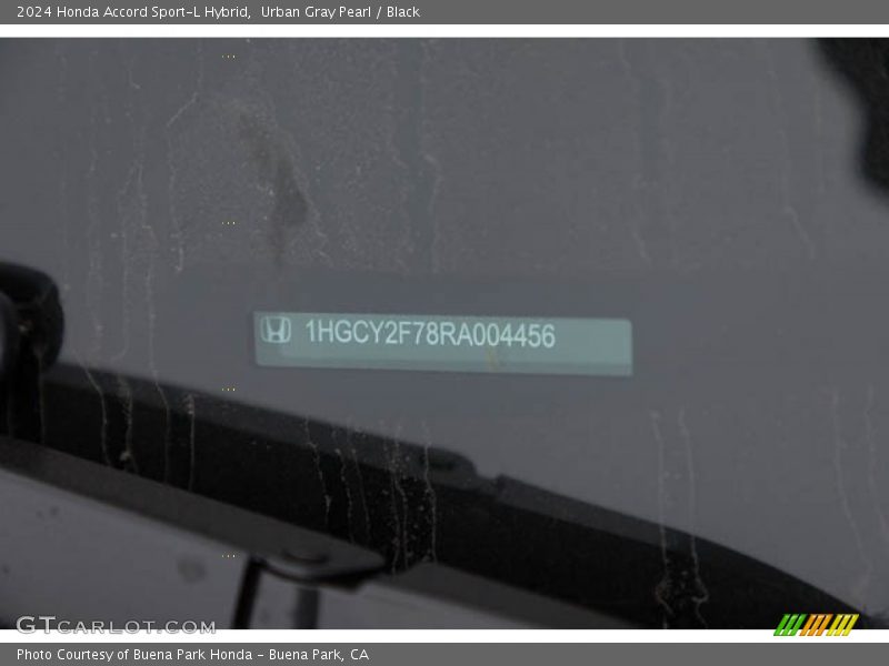 Urban Gray Pearl / Black 2024 Honda Accord Sport-L Hybrid