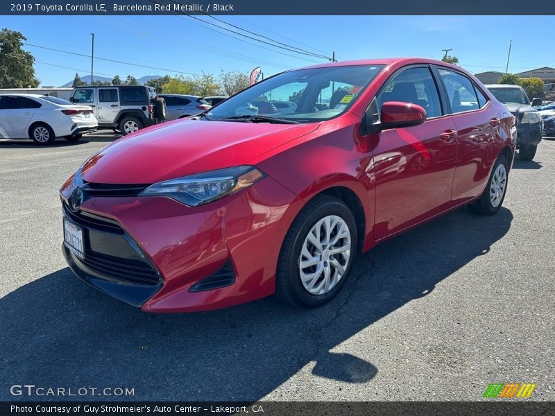 Barcelona Red Metallic / Black 2019 Toyota Corolla LE