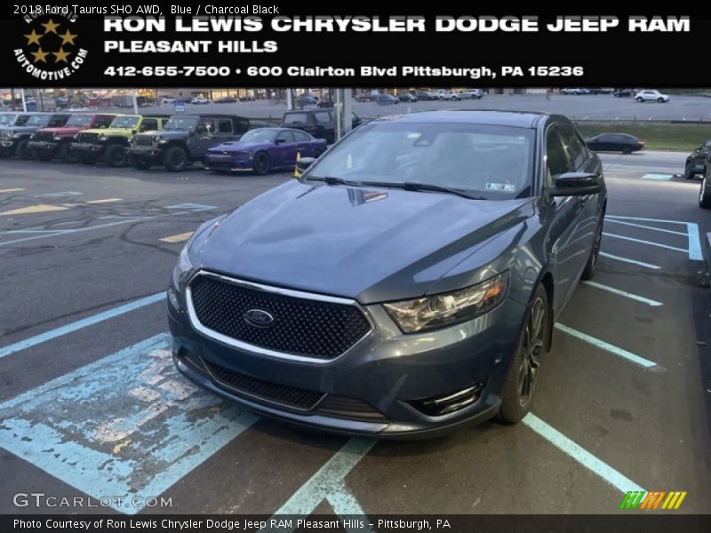 Blue / Charcoal Black 2018 Ford Taurus SHO AWD